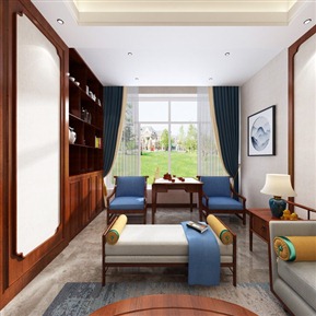新中式 客厅 客厅餐厅卧室