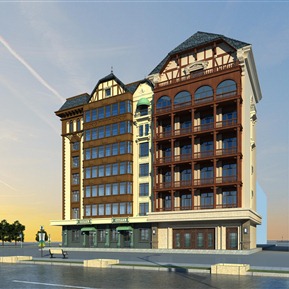 欧式 酒店建筑 荷兰公寓商业酒店