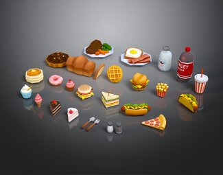 现代 食物 卡通食物 面包 糕点 蛋糕