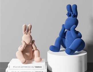现代兔子卡通雕塑
