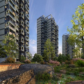 现代 住宅区 景观住宅