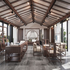 新中式 卧室 民宿卧室