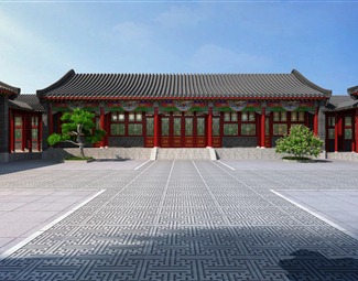 中式中式庭院景观