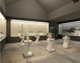 新中式 博物馆 展厅 展柜 古董店 瓷器店