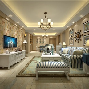 地中海 客厅 客餐厅