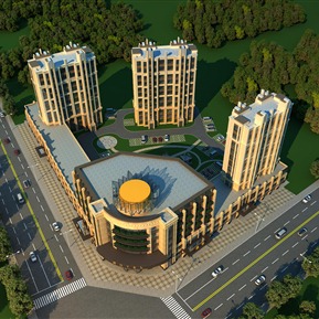 现代 鸟瞰图 酒店公寓鸟瞰