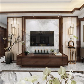 新中式 客厅 全景