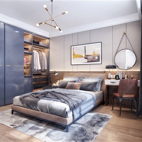 现代 卧室 主卧室