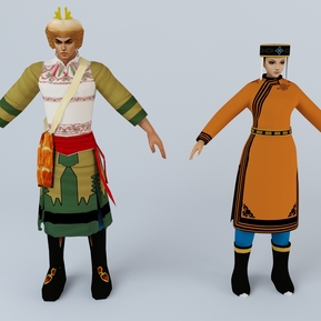 民族风 游戏角色 鄂伦春族服装