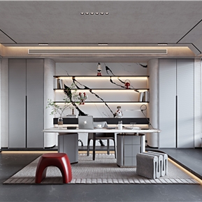 现代 书房 书房卧室