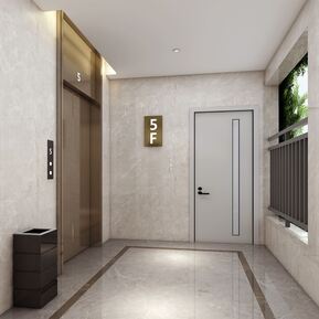 现代 电梯间 小区电梯间