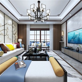 新中式 客餐厅 全景