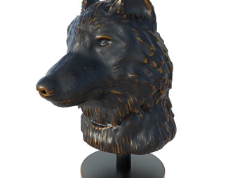 现代现代狼头雕塑