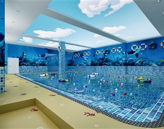 现代游泳馆室内