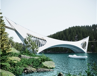 现代现代异形大桥景观桥