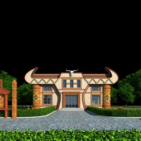 民族风 独栋别墅 民族特色别墅少数民族别墅