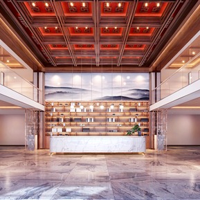 新中式 大厅 美容大堂前台接待