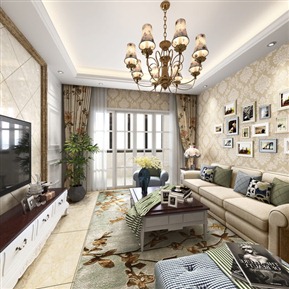 美式 客餐厅 客厅 餐厅 沙发茶几组合 摆件 饰品 餐桌椅 扇灯