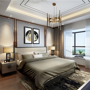 新中式 卧室 主卧室