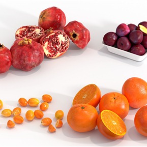 现代 水果 水果石榴 金桔 柑橘 李子