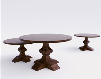美式圆木餐桌