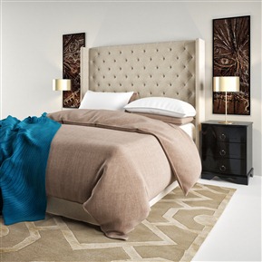 现代 双人床  床