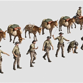 现代 男人 西部牛仔 骡马