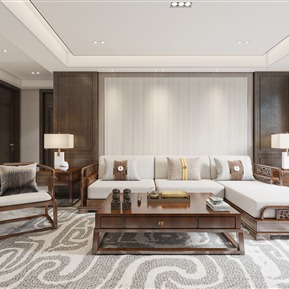 新中式 客厅 客餐厅