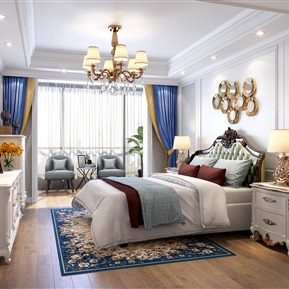 简欧 卧室 主卧室