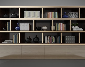 现代实木书柜