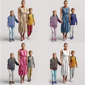 现代 多人 儿童女人