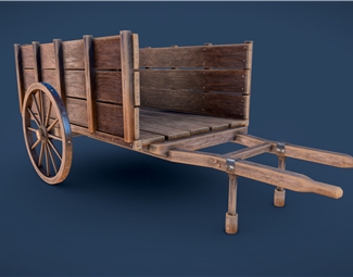 现代木拖车3d模型下载