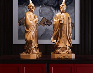 中式人体雕像