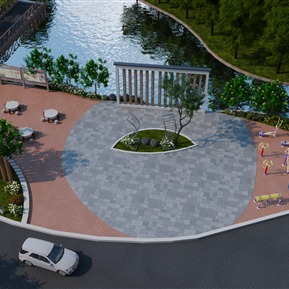 现代 广场 游乐场花园