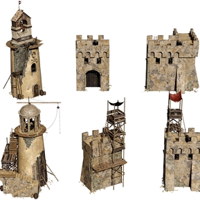 欧式 建筑 古代城墙塔楼