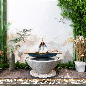 新中式 景观小品 竹林