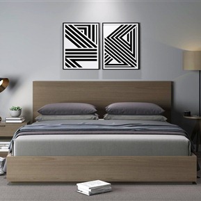 现代 双人床  床组合