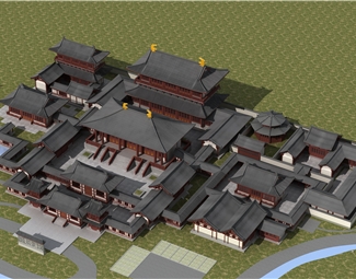 中式唐代古建筑