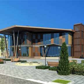 现代 建筑 餐馆展馆馆售楼处