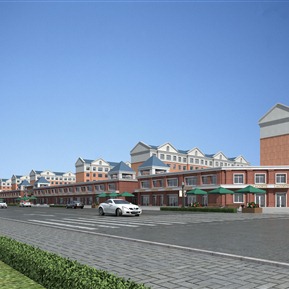 欧式 商业街 商业沿街 小区住宅楼