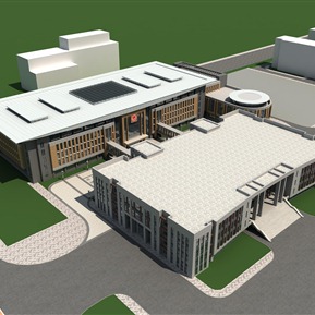 现代 建筑 图书馆体育馆