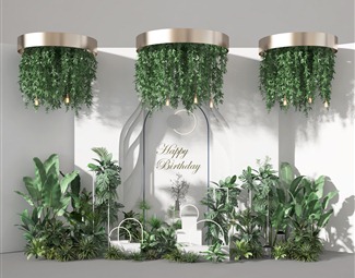 现代 美陈 植物堆