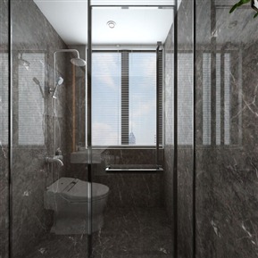 现代 卫生间 黑白灰卫生间