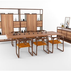 新中式 茶桌椅 桌椅组合