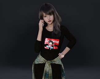 现代 女人 人物 打电话的女人