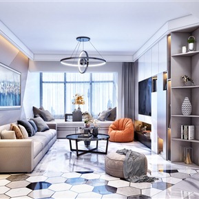 现代 客厅 客餐厅 门厅