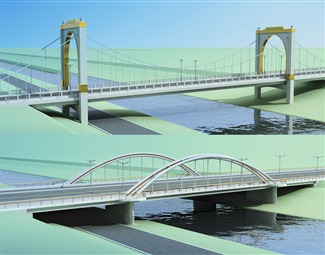 现代高架桥模型