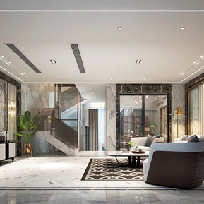 现代 客厅 别墅客厅