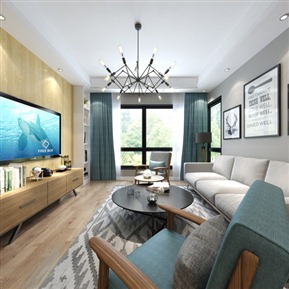 北欧 客餐厅 客餐厅全景