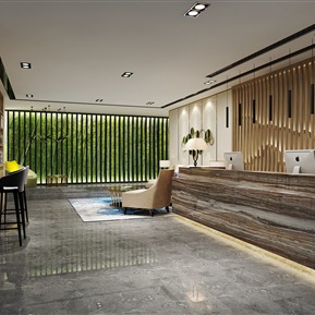 现代 前台 酒店前台接待大厅